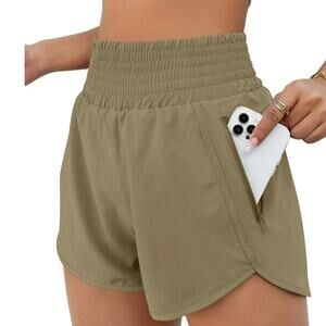 Rosvigor High Waisted Running Gym Workout Shorts with Pockets NWT